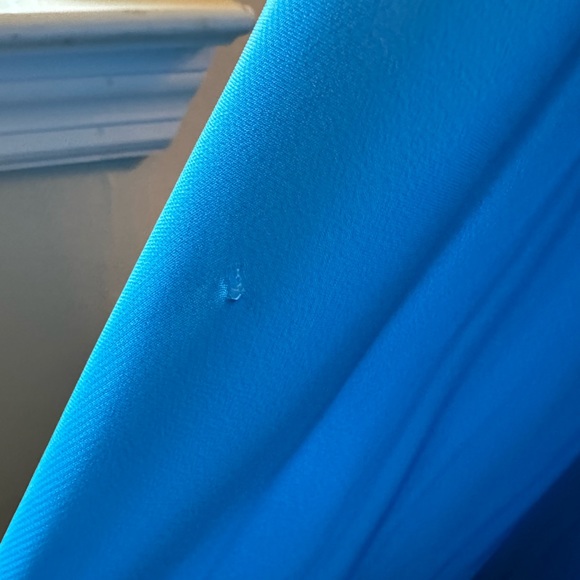 One Shoulder Corset Back Evening Gown/Formal Dress | Turquoise/Blue w/ Sequins - Picture 7 of 16